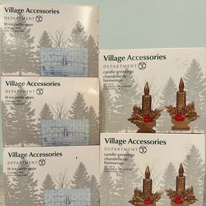 Department 56 Village Accessories Lot of 5 - Candle Greetings & Ice Castle Steps